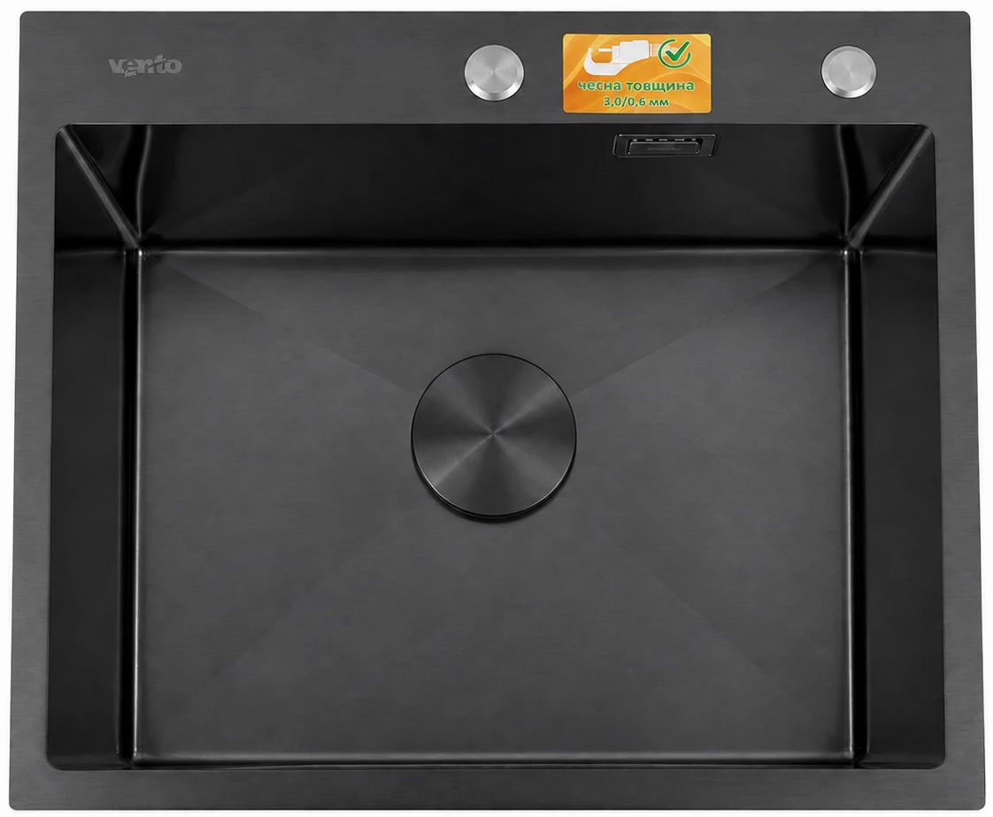 Мийка кухонна Ventolux HMKS 5848 PVD BK 3/0,6